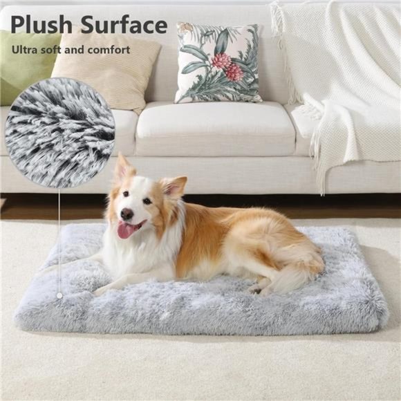 Dog Bed Crate Pad, Washable Beds for Large Medium Small Dogs Breeds,Deluxe Plush - Picture 2 of 7